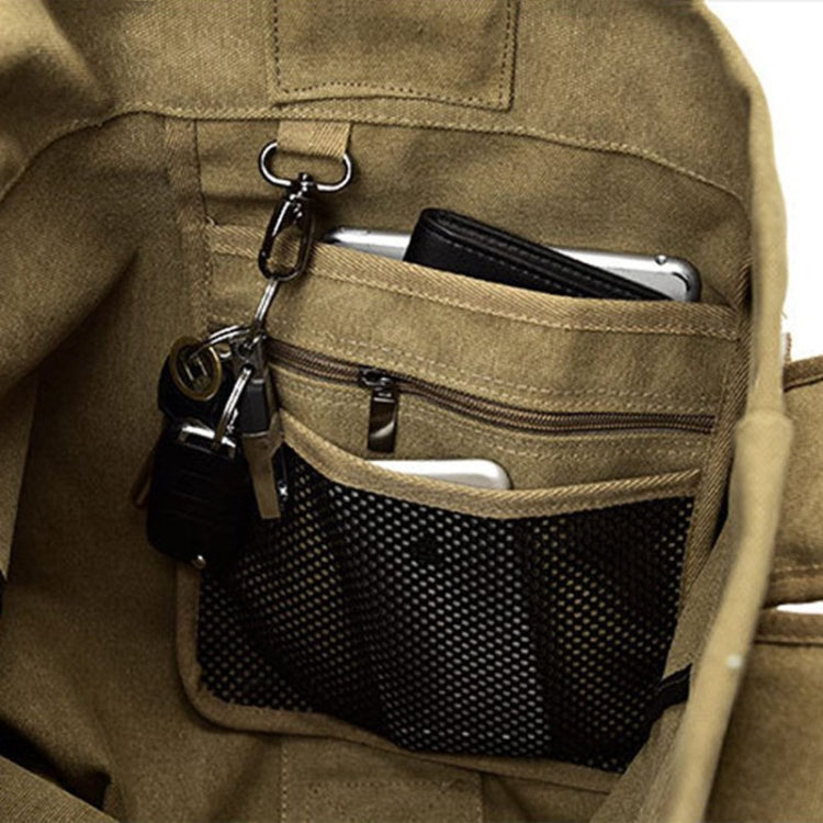 FM308 Large Capacity Outdoor Travel Man Canvas Double Shoulder Backpack Student Schoolbag