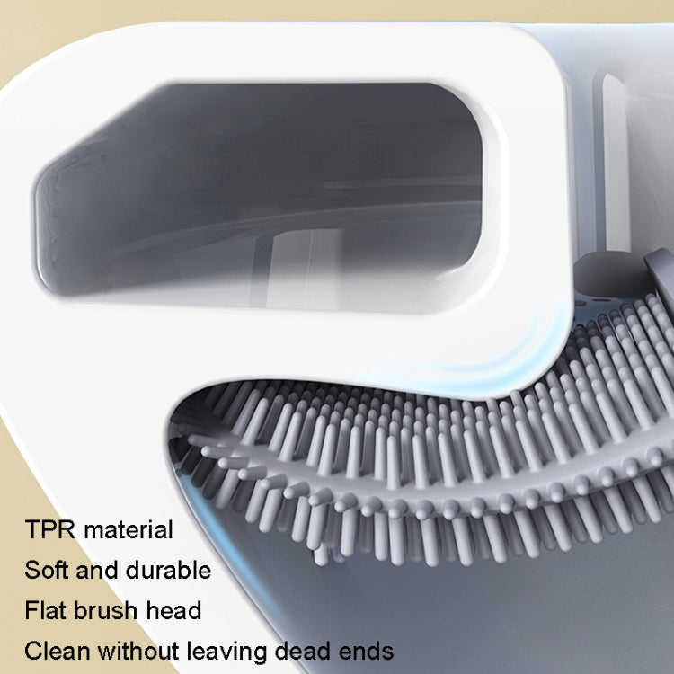 Soft Rubber Toilet Brush Clamp No Dead Space Cleaning Brush, Leakage