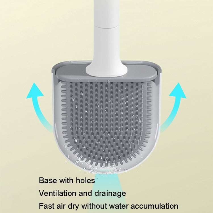 Soft Rubber Toilet Brush Clamp No Dead Space Cleaning Brush, Leakage