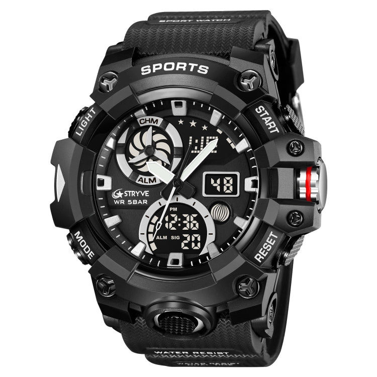 STRYVE S8027 Sports Multifunctional Luminous Dual Display Chronograph Student Watch