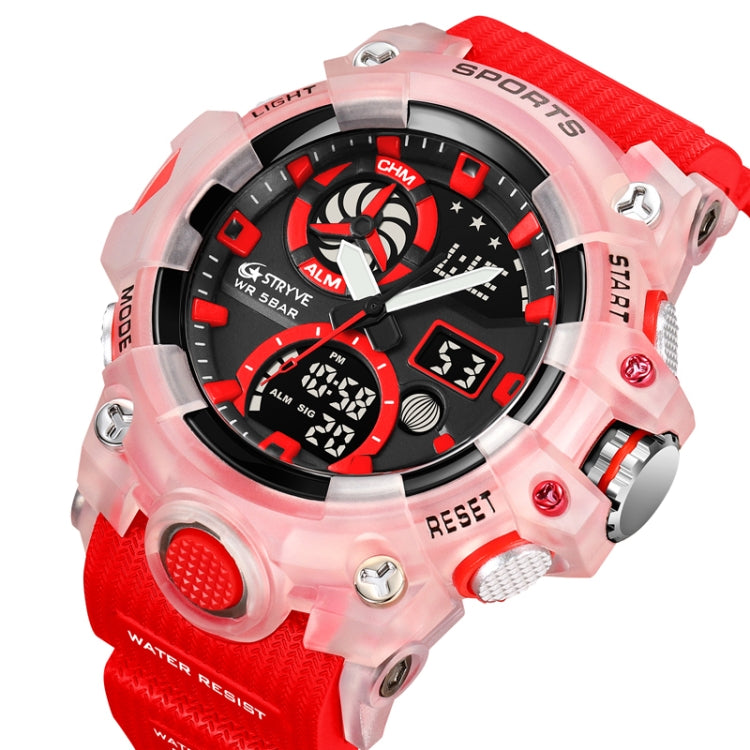 STRYVE S8027 Sports Multifunctional Luminous Dual Display Chronograph Student Watch