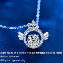 Load image into Gallery viewer, XMA017 Moissanite Diamond Necklace 925 Sterling Silver Crown Pendant Clasp Chain, XMA017