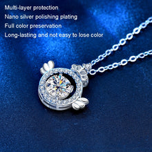 Load image into Gallery viewer, XMA017 Moissanite Diamond Necklace 925 Sterling Silver Crown Pendant Clasp Chain, XMA017