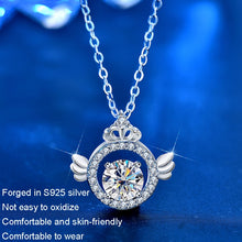 Load image into Gallery viewer, XMA017 Moissanite Diamond Necklace 925 Sterling Silver Crown Pendant Clasp Chain, XMA017