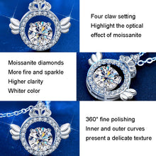 Load image into Gallery viewer, XMA017 Moissanite Diamond Necklace 925 Sterling Silver Crown Pendant Clasp Chain, XMA017
