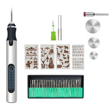 Load image into Gallery viewer, SNJ-3681 Mini Engraving Pen Wireless Polishing Electric Grinder, Silver+Polishing Head+Cutting Blade+Engraving Template+Drill Bit+Corn Head, Rose Gold+Polishing Head+Cutting Blade+Engraving Template+Drill Bit+Corn Head