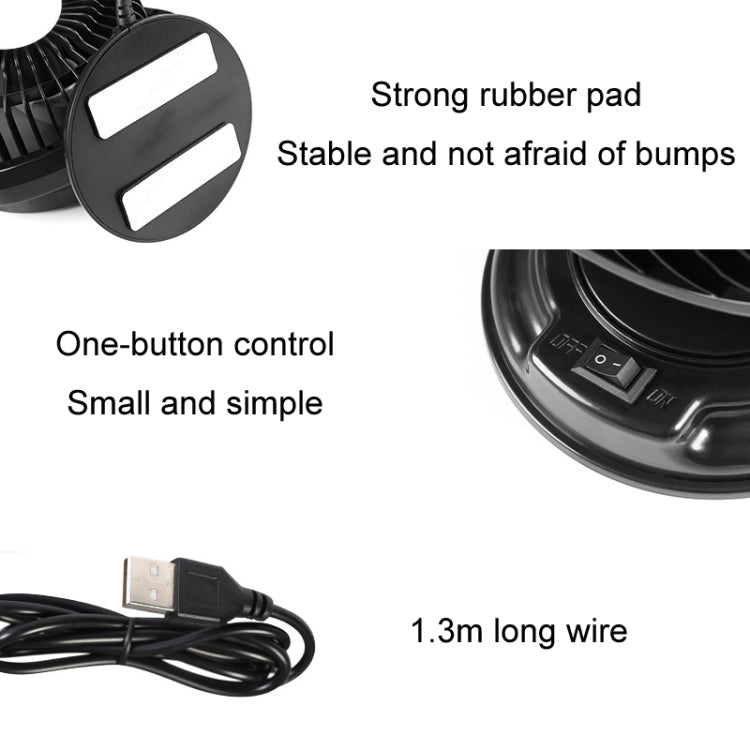 F612 5W Car Rotatable Turntable Silent Fan