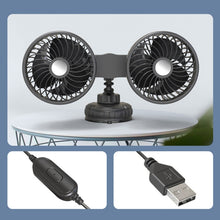 Load image into Gallery viewer, F6026 Large Suction Cup Vehicle-Mounted Double-Head Fan, F6026 USB, F6026 Cigarette Lighter with USB