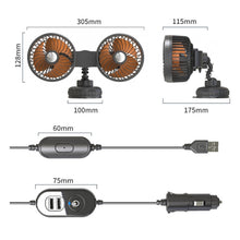 Load image into Gallery viewer, F6026 Large Suction Cup Vehicle-Mounted Double-Head Fan, F6026 USB, F6026 Cigarette Lighter with USB