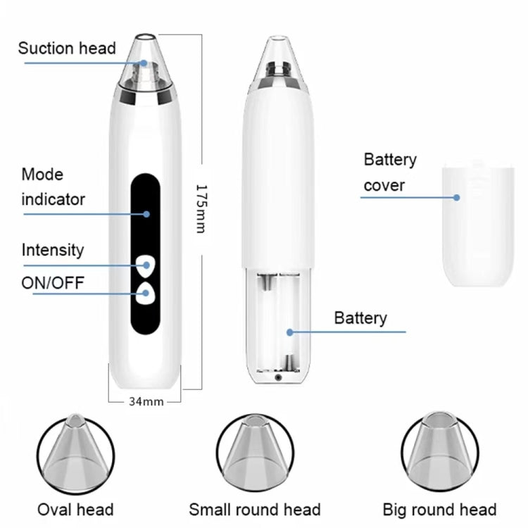 Blackhead Remover Vacuum Pore Cleaner Facial Deep Cleaning Beauty Tools, Dry Battery (Pink), Dry Battery(White)