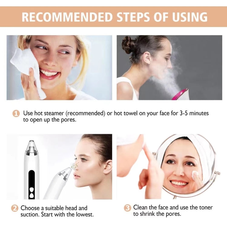 Blackhead Remover Vacuum Pore Cleaner Facial Deep Cleaning Beauty Tools, Dry Battery (Pink), Dry Battery(White)