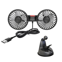 Load image into Gallery viewer, F4206 Suction Cup Double Head Car USB Fan, F4206