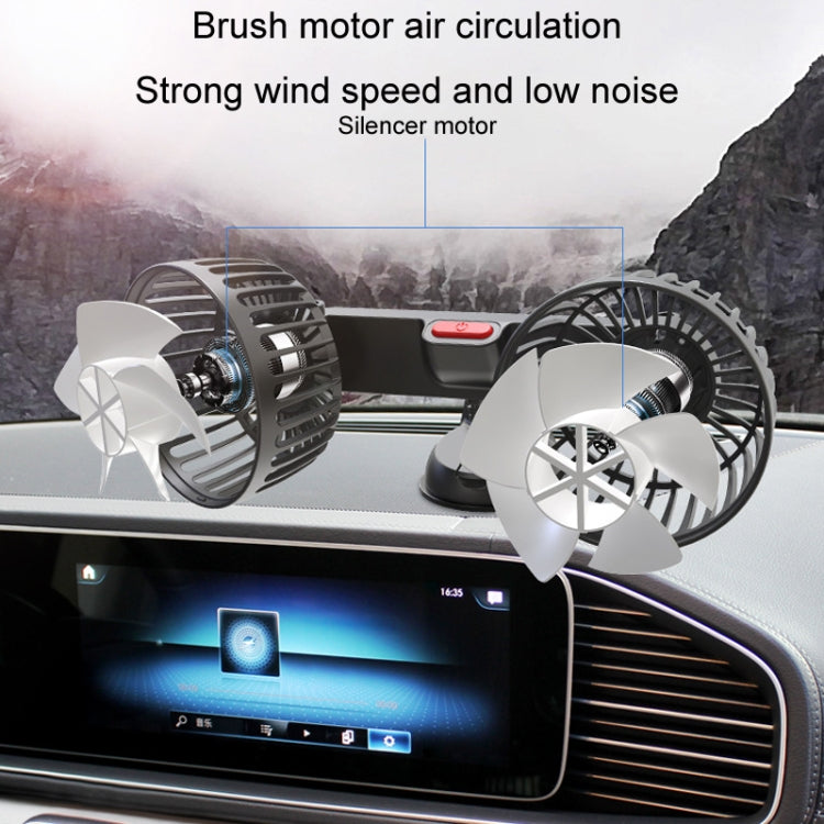F4206 Suction Cup Double Head Car USB Fan, F4206
