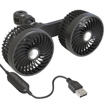 Load image into Gallery viewer, F6207 Car Rear Seat Zip Lock USB Double Head Fan, USB, Cigarette Lighter with USB