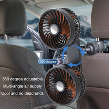 Load image into Gallery viewer, F6207 Car Rear Seat Zip Lock USB Double Head Fan, USB, Cigarette Lighter with USB