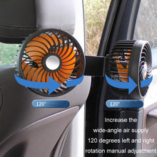 Load image into Gallery viewer, F6207 Car Rear Seat Zip Lock USB Double Head Fan, USB, Cigarette Lighter with USB