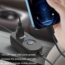 Load image into Gallery viewer, F6207 Car Rear Seat Zip Lock USB Double Head Fan, USB, Cigarette Lighter with USB