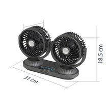 Load image into Gallery viewer, 12V/24V Vehicle Electric Oscillating Head Rotatable Double Head Fan, F623U, F623