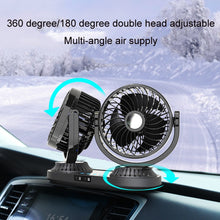 Load image into Gallery viewer, 12V/24V Vehicle Electric Oscillating Head Rotatable Double Head Fan, F623U, F623