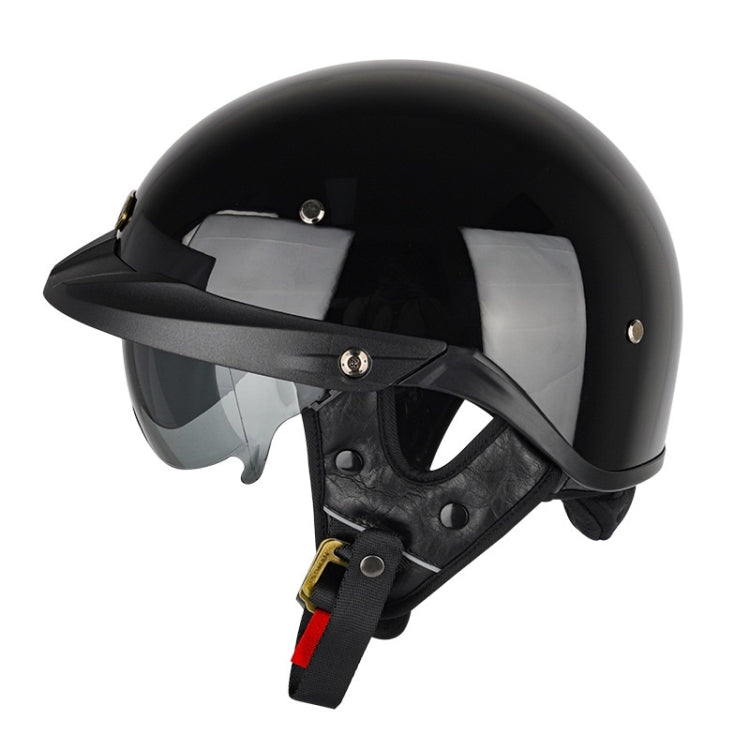 SOMAN Motorcycle Half Helmet Adjustable Helmet With Inner Mirror, S, M, L, XL, XXL