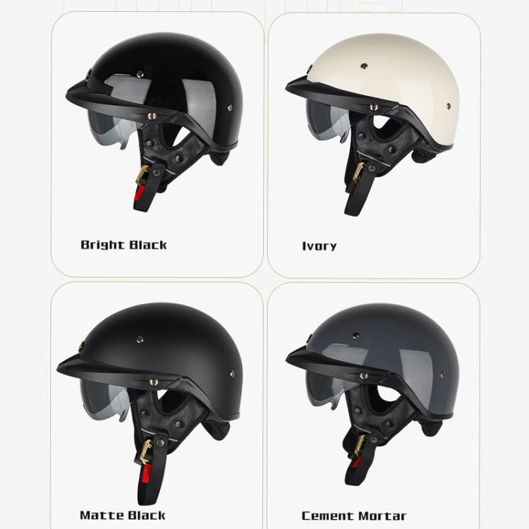 SOMAN Motorcycle Half Helmet Adjustable Helmet With Inner Mirror, S, M, L, XL, XXL