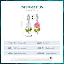 Load image into Gallery viewer, Sterling Silver Zircon Rose UV Color Changing Bead Accessory