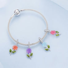 Load image into Gallery viewer, Sterling Silver Zircon Rose UV Color Changing Bead Accessory