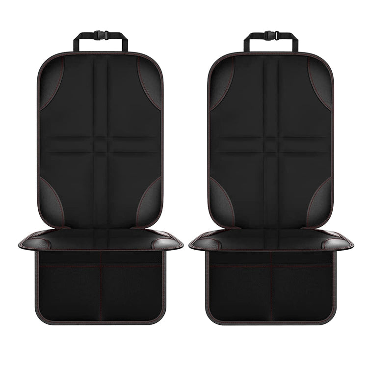 2pcs Child Car Seat Protector Non-Slip Base Material + Waterproof 600D Fabric, Red Line, Black Line