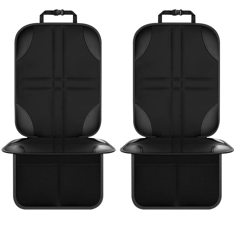 2pcs Child Car Seat Protector Non-Slip Base Material + Waterproof 600D Fabric, Red Line, Black Line