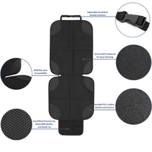 Load image into Gallery viewer, 2pcs Child Car Seat Protector Non-Slip Base Material + Waterproof 600D Fabric, Red Line, Black Line