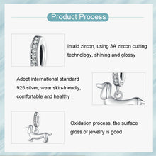 Load image into Gallery viewer, S925 Sterling Silver Cute Little Dachshund Pendant DIY Beaded Bracelet Accessories, SCC2561