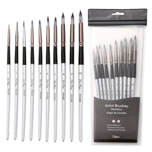 Load image into Gallery viewer, 10 In 1 Nylon Hair Watercolor Paint Brush Set Wooden Handle Round Pointed Acrylic Painting Pens, 10 In 1