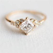 Load image into Gallery viewer, Geometric Square Rings for Women Wedding Rhinestone Finger Rings Charm Jewelry, 10, 6, 7, 8, 9