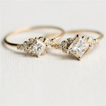 Load image into Gallery viewer, Geometric Square Rings for Women Wedding Rhinestone Finger Rings Charm Jewelry, 10, 6, 7, 8, 9
