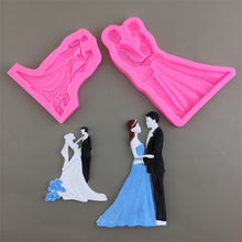 Load image into Gallery viewer, Bride And Groom Silicone Chocolate Epoxy Plaster Mold, Small, Large