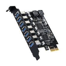 Load image into Gallery viewer, PCE7USB-R05  PCI-E To USB 3.2 GEN1 7-Port 19PIN Expansion Card Super Speed 5Gbps, PCE7USB-R05