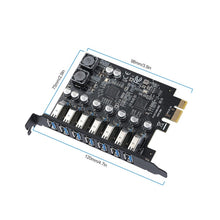 Load image into Gallery viewer, PCE7USB-R05  PCI-E To USB 3.2 GEN1 7-Port 19PIN Expansion Card Super Speed 5Gbps, PCE7USB-R05