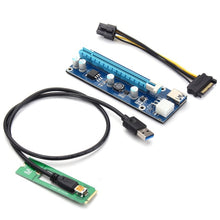 Load image into Gallery viewer, PCE164P-N03 VER006C Mini PCI-E 1X To 16X Riser For Laptop External Image Card, Blue Board 6pin, Blackboard 6pin, Blackboard 4pin, M2 To 6pin