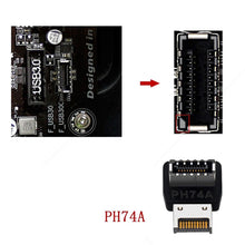 Load image into Gallery viewer, 2pcs USB3.1 Type-E Computer Motherboard Interface 90 Degrees Elbow Front Type-C Adapter