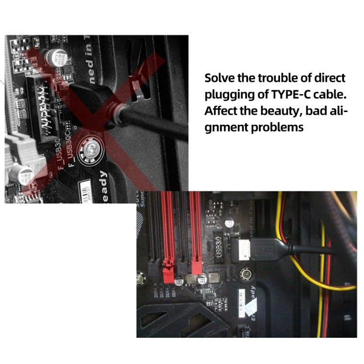 2pcs USB3.1 Type-E Computer Motherboard Interface 90 Degrees Elbow Front Type-C Adapter