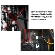 Load image into Gallery viewer, 2pcs USB3.1 Type-E Computer Motherboard Interface 90 Degrees Elbow Front Type-C Adapter