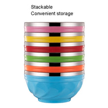 Load image into Gallery viewer, Double-Layer Stainless Steel Bowl With Lid Children Dinner Insulated Rice Bowl, 6pcs /Set 13cm, 6pcs /Set 15cm, 6pcs /Set 17cm