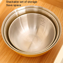 Load image into Gallery viewer, 304 Stainless Steel Food Grade Dishes Bowl Kitchen Baking Stirring Bowl Vegetables Sandwood Basin, 19cm (Yellow), 22cm (Yellow), 24cm (Yellow), 19cm (White), 22cm (White), 24cm (White)