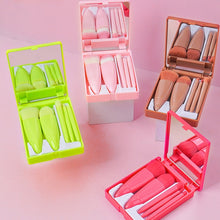 Load image into Gallery viewer, 5pcs/Set Medium Portable Makeup Brush Set With Mirror Mini Multifunctional Makeup Brush, Brown, Rose Red, Pink, Fluorescent Green