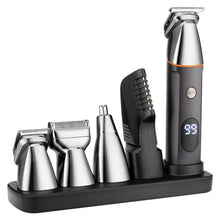 Load image into Gallery viewer, 5 In 1 Haircut Digital Display Water Washing Shaver Nose Hair Electric Push Shear Set, LK-881 5 In 1 (Gold), LK-881 5 In 1 (Silver)