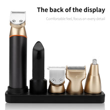 Load image into Gallery viewer, 5 In 1 Haircut Digital Display Water Washing Shaver Nose Hair Electric Push Shear Set, LK-881 5 In 1 (Gold), LK-881 5 In 1 (Silver)
