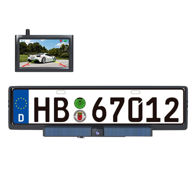 Solar Powered Rear View System Reversing Wireless Transmission Car Camera Display, RC01