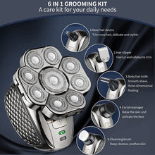 Load image into Gallery viewer, 9 Knife Head Multifunctional USB Shaver Full Body Water Washing Shaver Men Hair Bald, Single Machine, 6 In 1