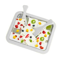 Load image into Gallery viewer, Mini Household Fried Yogurt Machine Children Homemade DIY Fried Ice Tray, Stainless Steel Green 26x21cm, Stainless Steel White 26x21cm, Stainless Steel Pink 22.5x17.5cm, Stainless Steel White 22.5x17.5cm, Aluminum Alloy White 22.5x17.5cm               ...