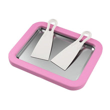 Load image into Gallery viewer, Mini Household Fried Yogurt Machine Children Homemade DIY Fried Ice Tray, Stainless Steel Green 26x21cm, Stainless Steel White 26x21cm, Stainless Steel Pink 22.5x17.5cm, Stainless Steel White 22.5x17.5cm, Aluminum Alloy White 22.5x17.5cm               ...
